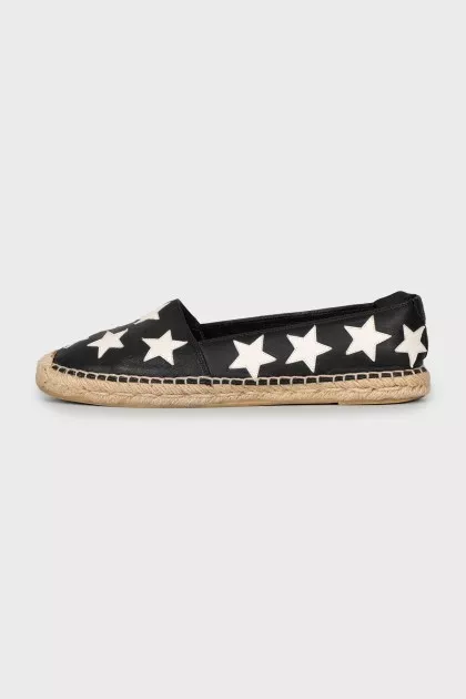 Leather espadrilles with print