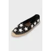 Leather espadrilles with print