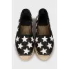 Leather espadrilles with print