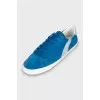 Men's blue suede sneakers