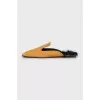 Suede mules with fur