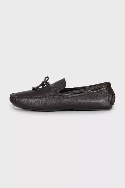 Men's brown leather loafers