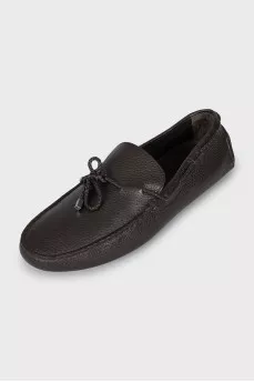 Men's brown leather loafers
