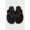 Men's leather and textile flip-flops