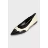 Patent leather ballet flats with pointed toe