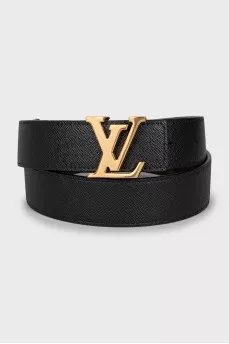 Leather reversible belt with print