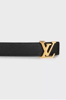 Leather reversible belt with print