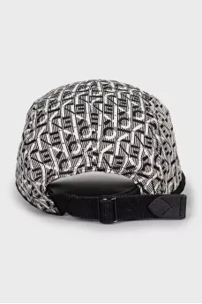 Black and white cap with signature monogram