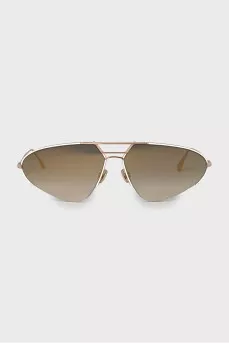 Aviator sunglasses with gold temples