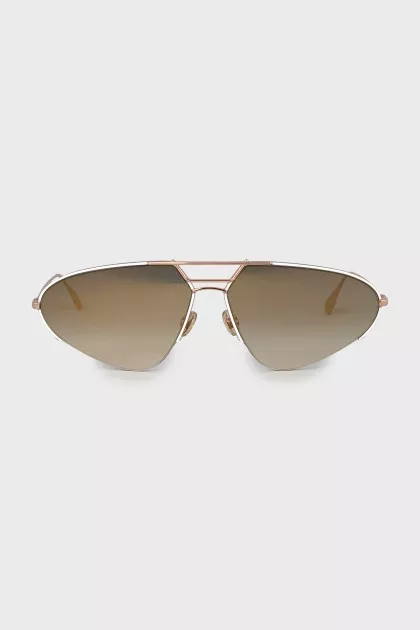 Aviator sunglasses with gold temples