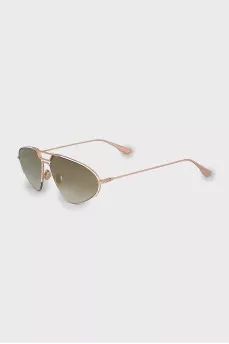Aviator sunglasses with gold temples