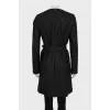 Black striped coat with tag