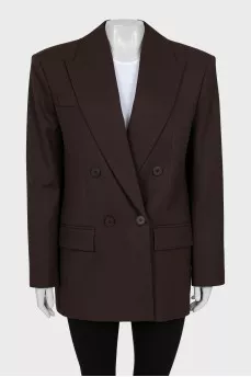Double-breasted wool jacket, straight cut