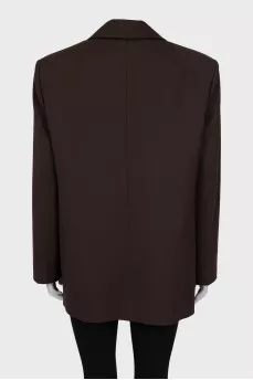 Double-breasted wool jacket, straight cut