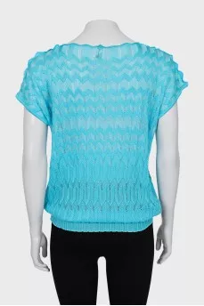 Knitted T-shirt in blue