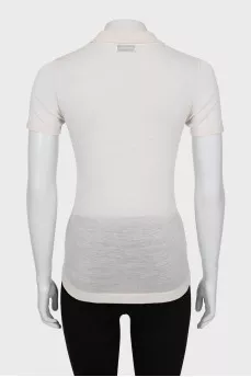 Sheer polo shirt with buttons