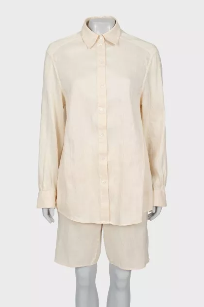 Linen and silk shorts suit