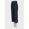 Cropped straight cut trousers