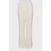 Straight white trousers with elastic