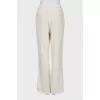 Straight white trousers with elastic
