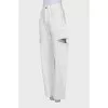 White jeans with side slits