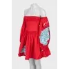 Dress with detachable sleeves