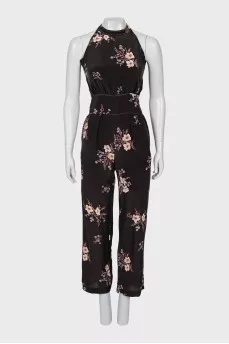 Silk jumpsuit with trousers