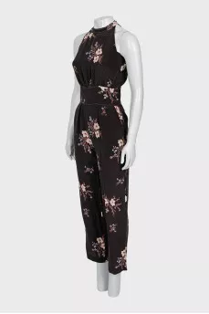 Silk jumpsuit with trousers