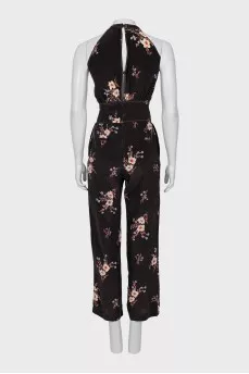 Silk jumpsuit with trousers
