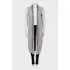 Wool vest with leather trim
