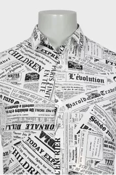 Men's white print shirt with tag