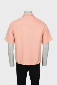 Men's pink short sleeve shirt