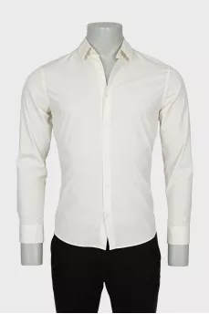 Men's shirt with branded embroidery with tag