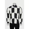 Men's shirt in black and white print