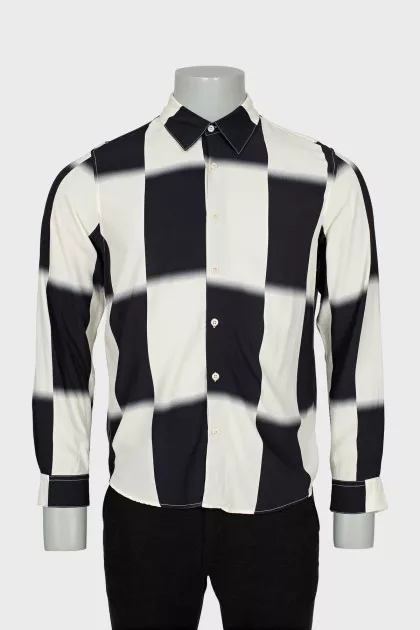 Men's shirt in black and white print
