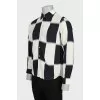 Men's shirt in black and white print