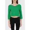 Green knitted crop top with tag