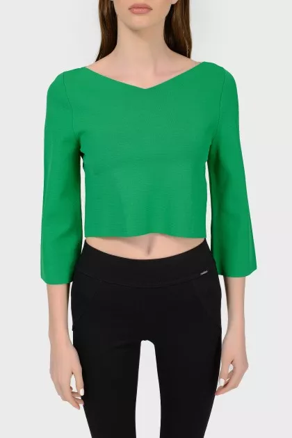 Green knitted crop top with tag