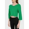 Green knitted crop top with tag