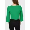 Green knitted crop top with tag