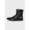 Men's leather boots with perforation