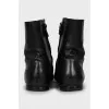 Men's leather boots with perforation