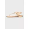 Leather sandals with beads