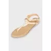 Leather sandals with beads