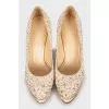 Wedge shoes decorated with sequins