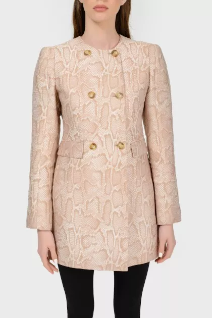 Jacket in a snake print with a tag