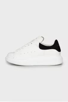 Leather sneakers with high soles