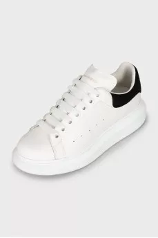 Leather sneakers with high soles