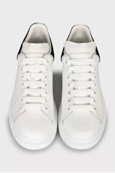 Leather sneakers with high soles