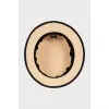 Straw hat with textile inserts